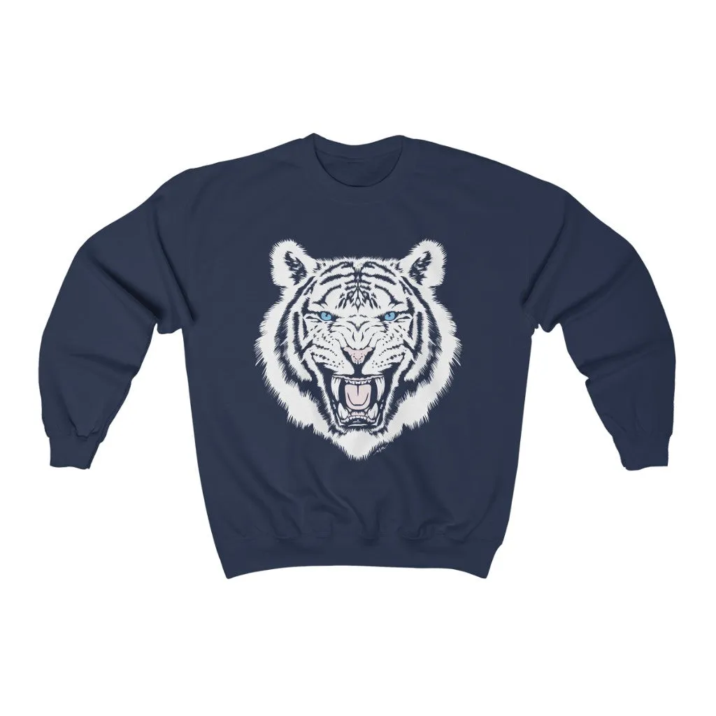 White Tiger Unisex Charcoal Sweatshirt sold by Always Stylish Mama product image thumbnail 4
