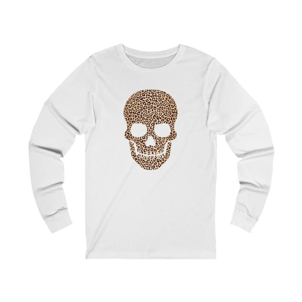 Leopard Skull Unisex Long Sleeve Tee sold by Always Stylish Mama product image thumbnail 2