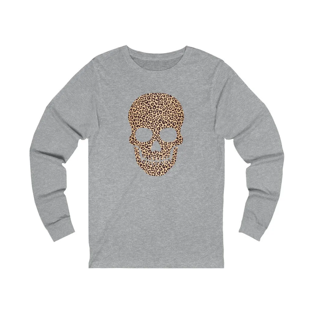 Leopard Skull Unisex Long Sleeve Tee sold by Always Stylish Mama product image thumbnail 3