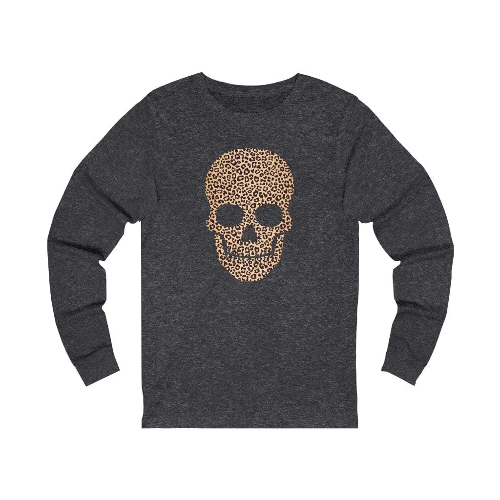 Leopard Skull Unisex Long Sleeve Tee sold by Always Stylish Mama product image thumbnail 4