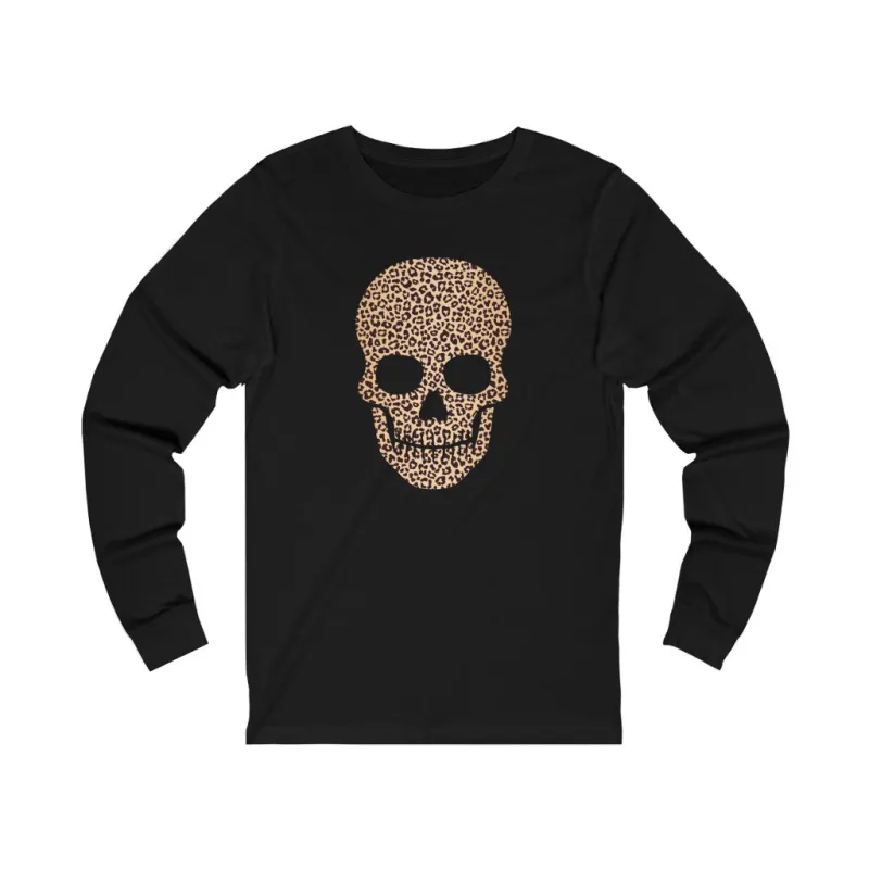 Leopard Skull Unisex Long Sleeve Tee sold by Always Stylish Mama