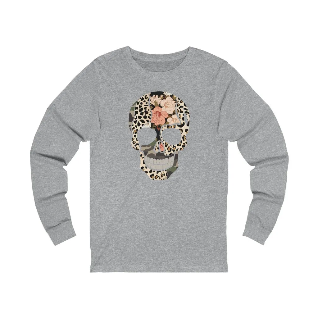 Multi Print Skull Unisex Long Sleeve Tee sold by Always Stylish Mama product image thumbnail 3