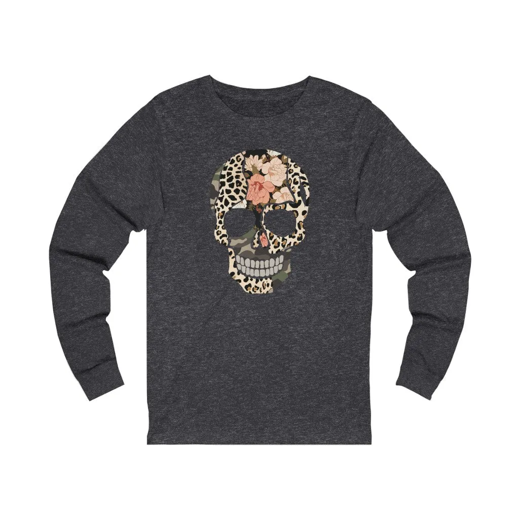 Multi Print Skull Unisex Long Sleeve Tee sold by Always Stylish Mama product image thumbnail 4