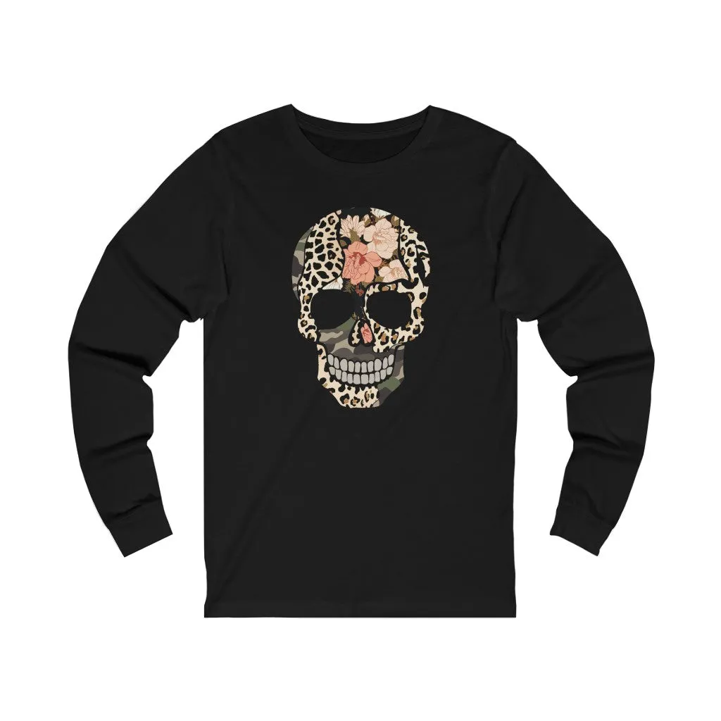 Multi Print Skull Unisex Long Sleeve Tee sold by Always Stylish Mama product image thumbnail 2