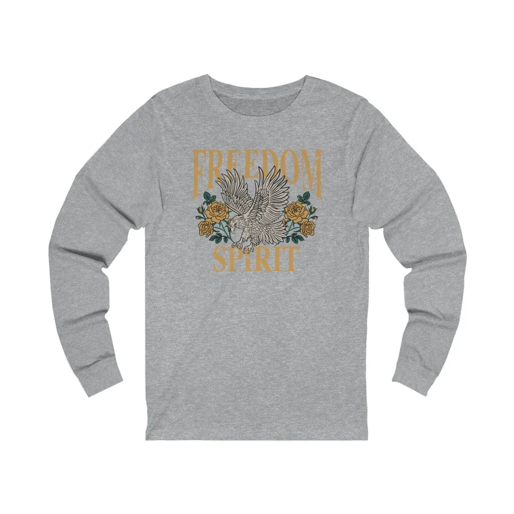 Freedom Spirit Eagle Grunge Unisex Long Sleeve Tee sold by Always Stylish Mama product image thumbnail 4