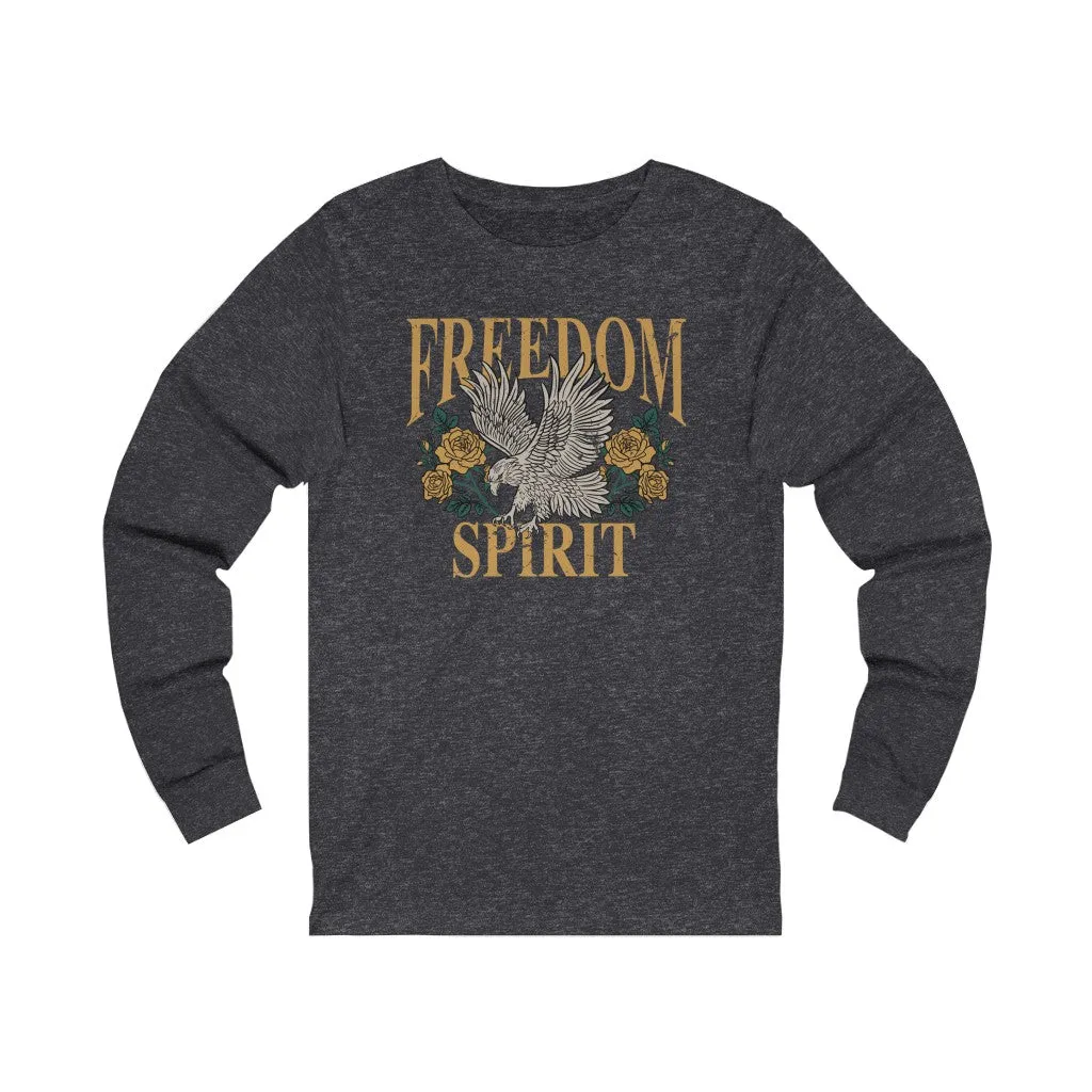 Freedom Spirit Eagle Grunge Unisex Long Sleeve Tee sold by Always Stylish Mama