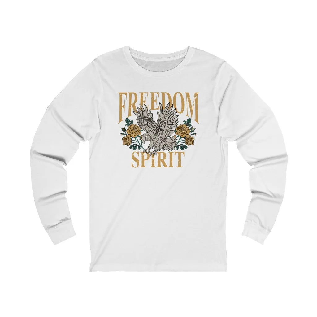 Freedom Spirit Eagle Grunge Unisex Long Sleeve Tee sold by Always Stylish Mama product image thumbnail 2