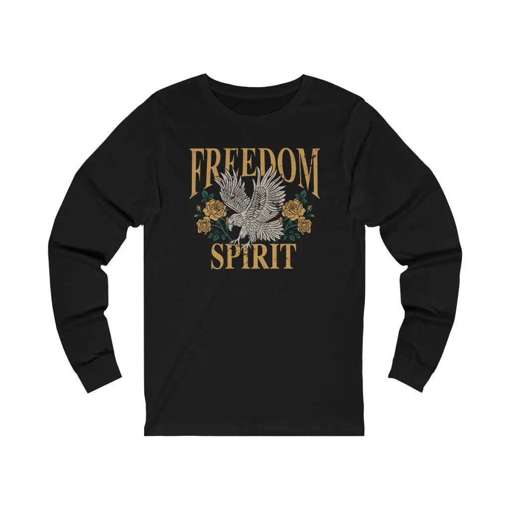 Freedom Spirit Eagle Grunge Unisex Long Sleeve Tee sold by Always Stylish Mama product image thumbnail 3