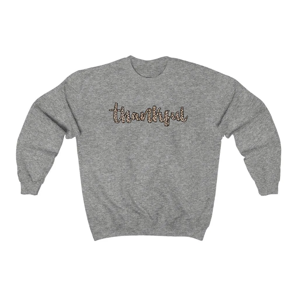 Thankful Leopard Print Unisex Sweatshirt sold by Always Stylish Mama product image thumbnail 3