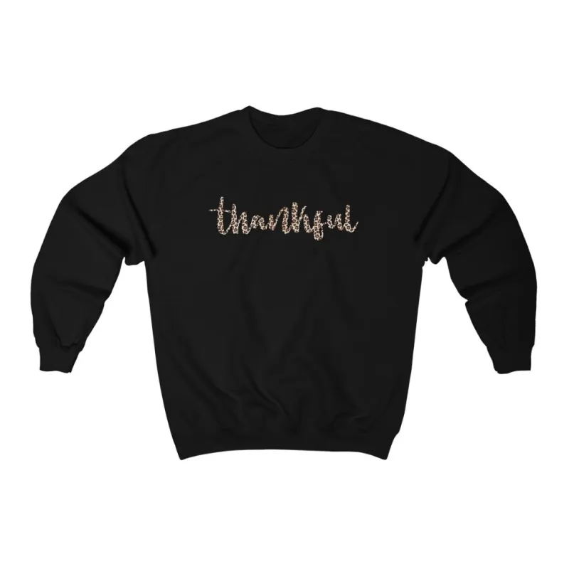 Thankful Leopard Print Unisex Sweatshirt made by Always Stylish Mama