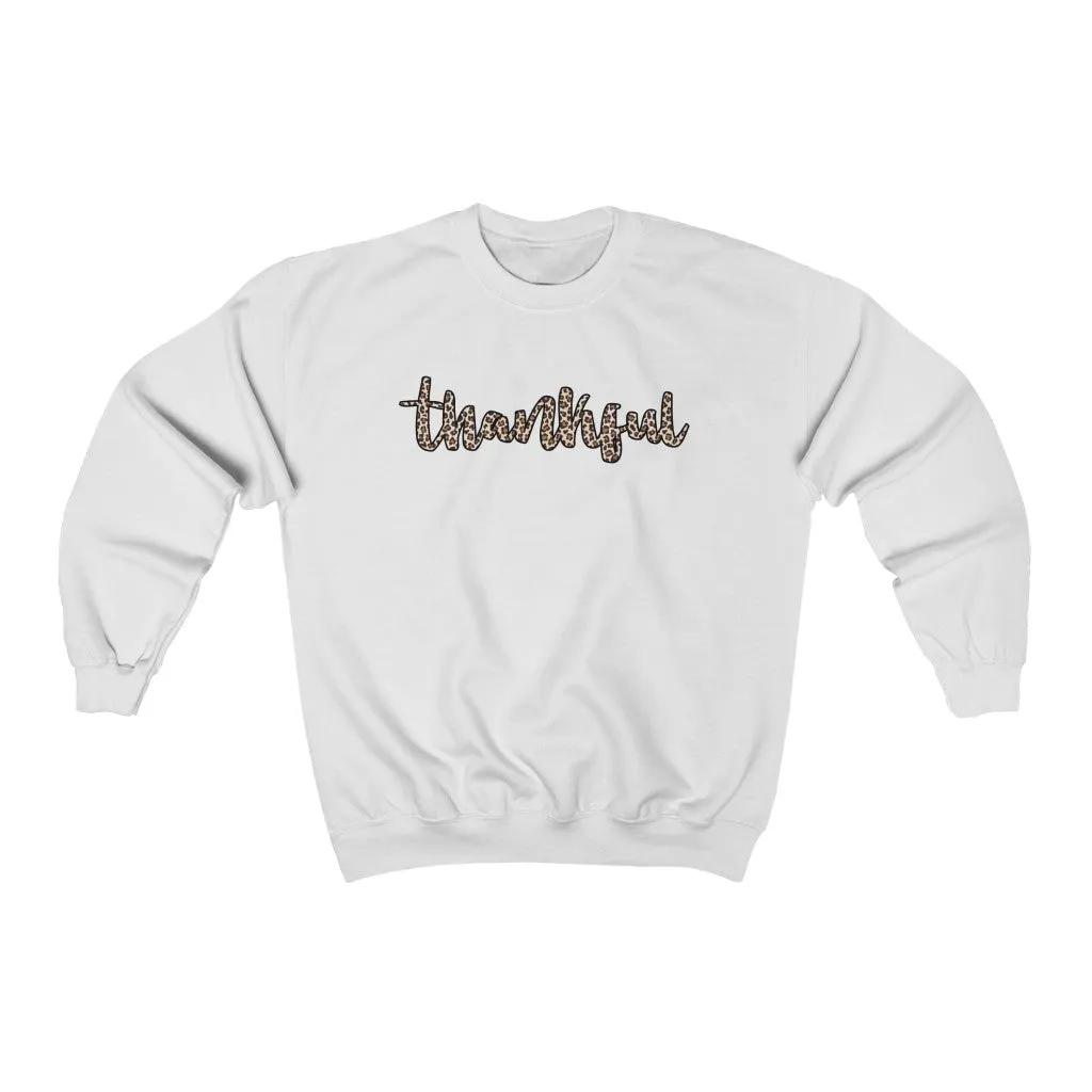Thankful Leopard Print Unisex Sweatshirt sold by Always Stylish Mama product image thumbnail 2