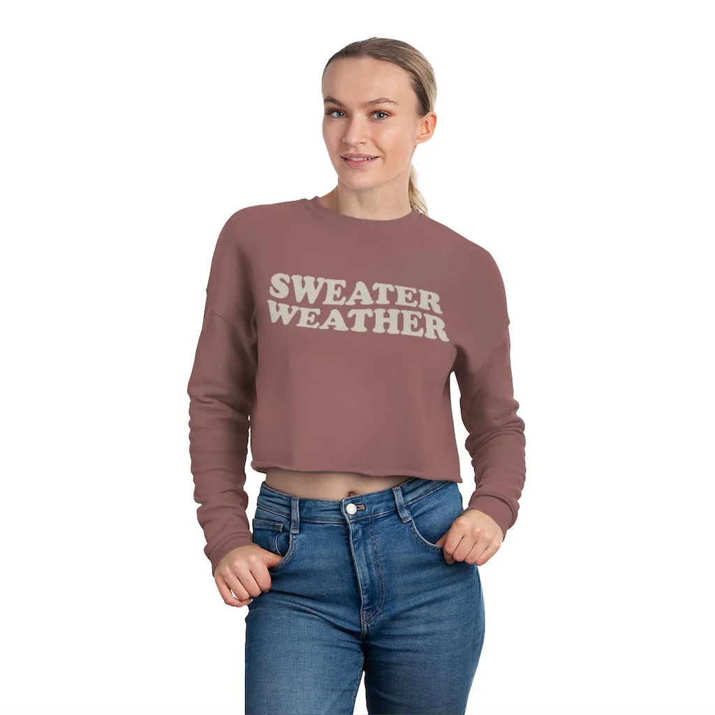 Sweater Weather Women's Cropped Sweatshirt sold by Always Stylish Mama product image thumbnail 3
