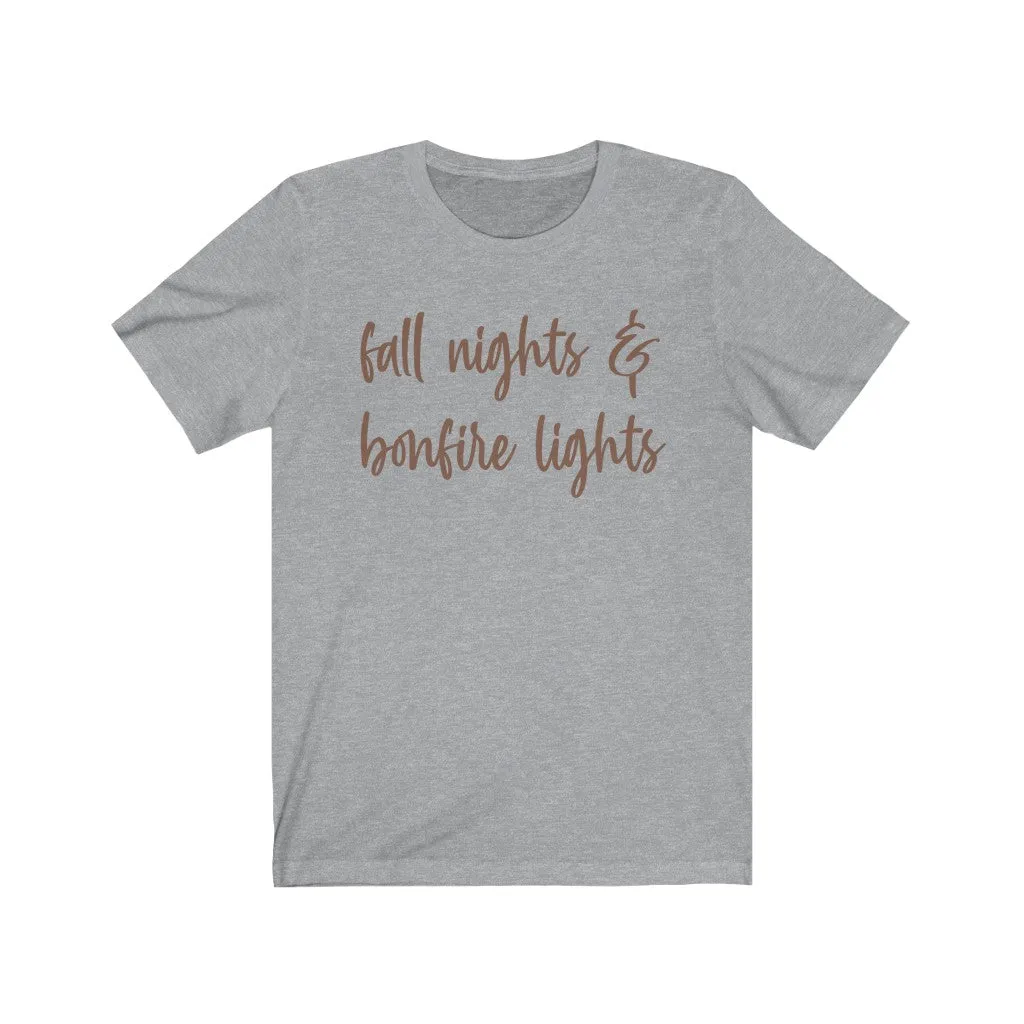 Fall Nights & Bonfire Lights Unisex Tee sold by Always Stylish Mama product image thumbnail 5