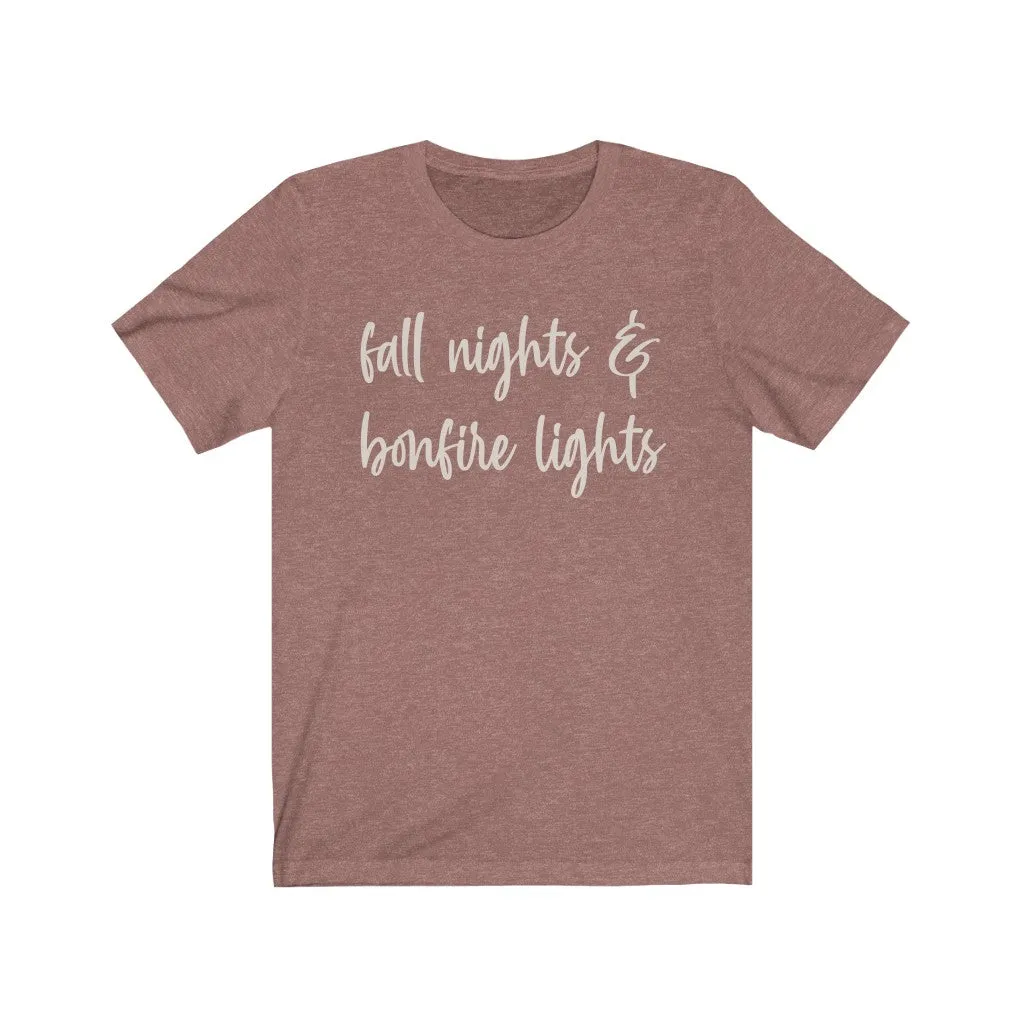 Fall Nights & Bonfire Lights Unisex Tee sold by Always Stylish Mama product image thumbnail 2