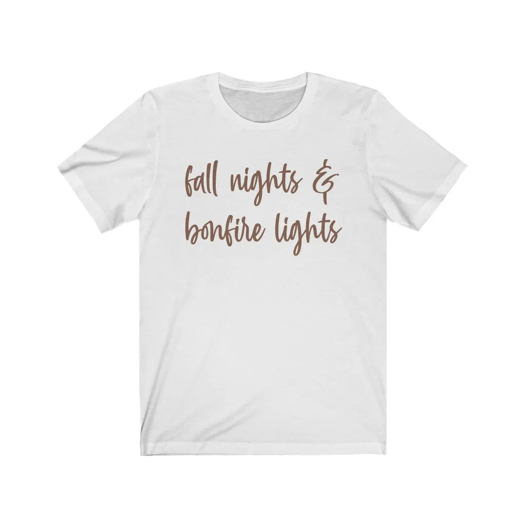 Fall Nights & Bonfire Lights Unisex Tee sold by Always Stylish Mama