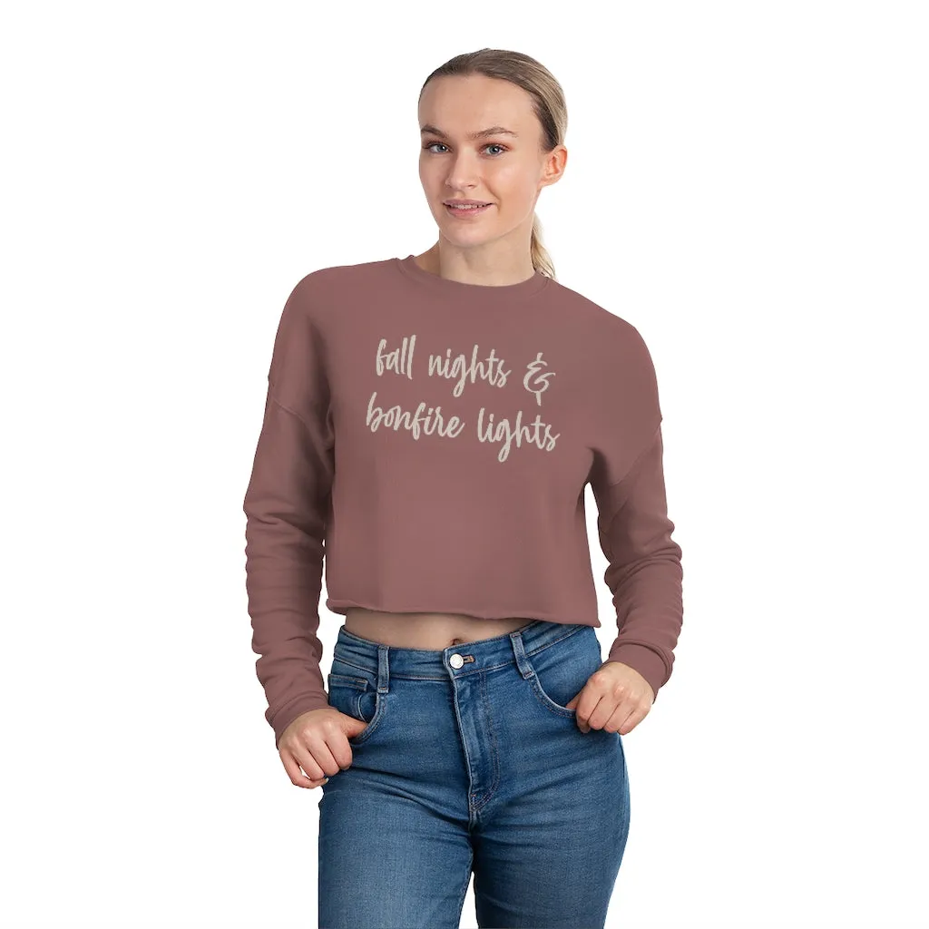 Fall Nights & Bonfire Lights Women's Cropped Sweatshirt sold by Always Stylish Mama product image thumbnail 3