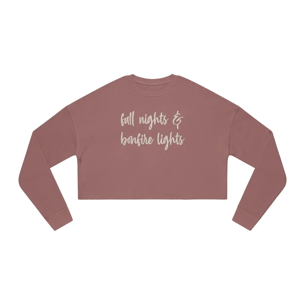 Fall Nights & Bonfire Lights Women's Cropped Sweatshirt sold by Always Stylish Mama
