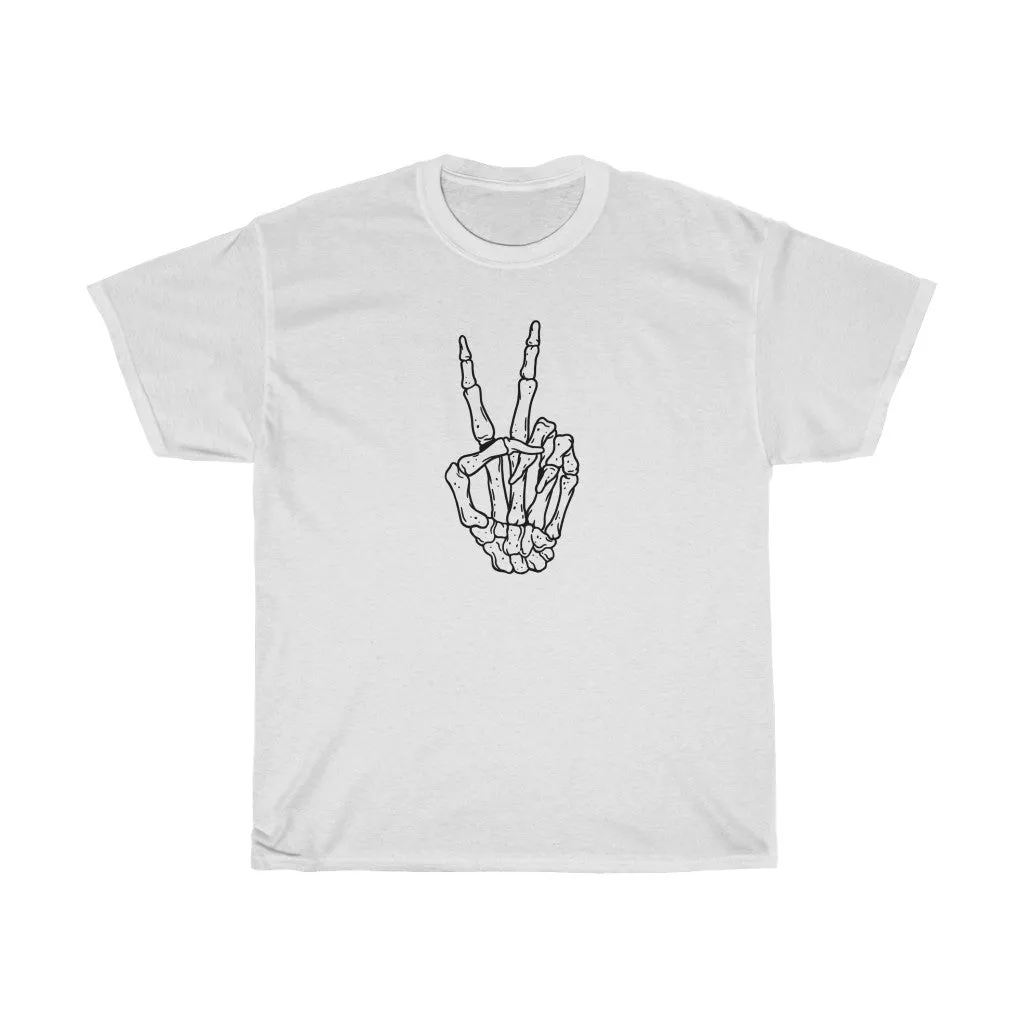 Peace Sign Skeleton Hand Unisex Tee (Matching) sold by Always Stylish Mama product image thumbnail 2