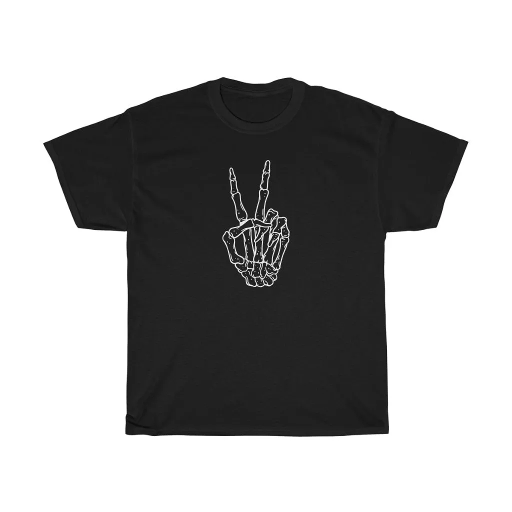 Peace Sign Skeleton Hand Unisex Tee (Matching) sold by Always Stylish Mama product image thumbnail 3