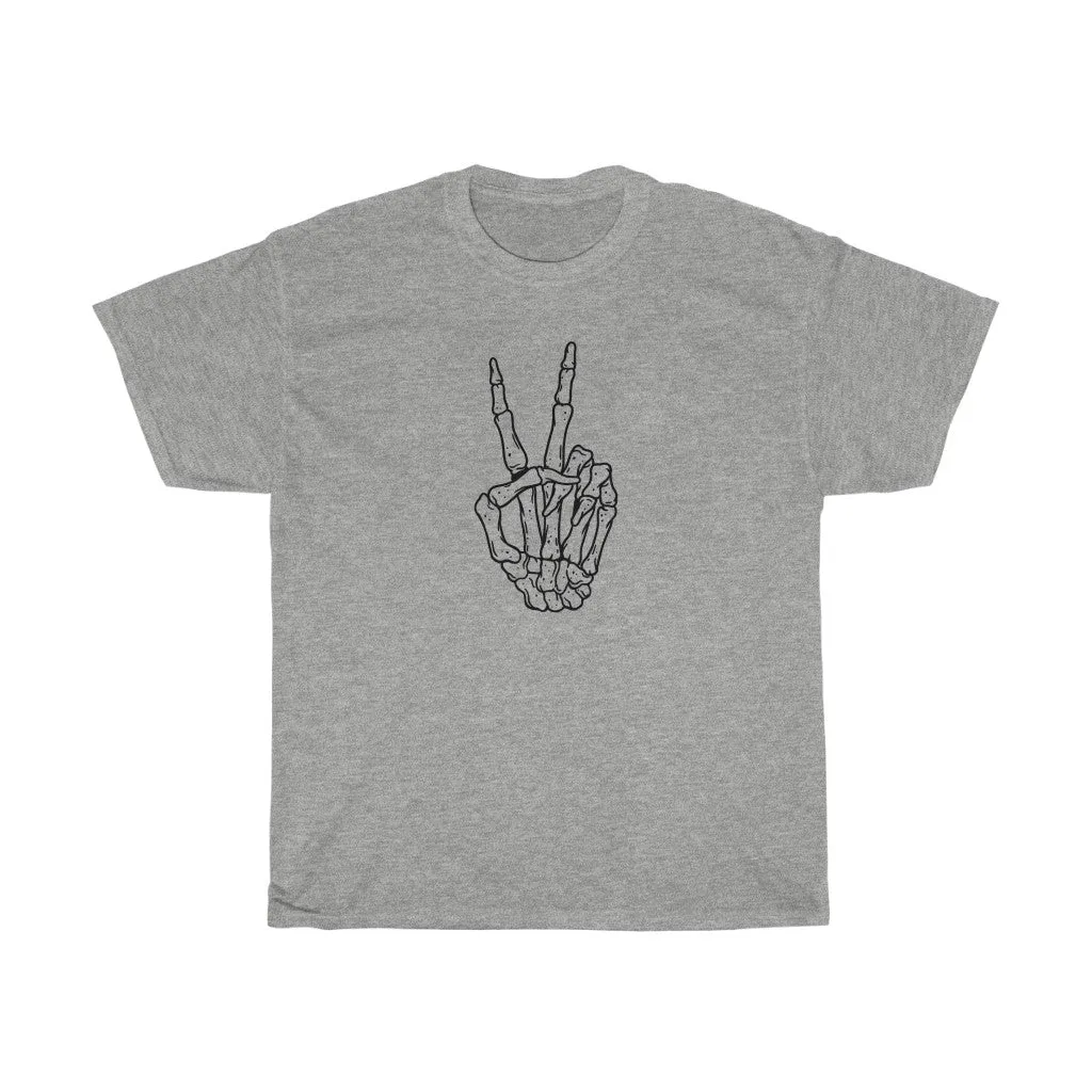 Peace Sign Skeleton Hand Unisex Tee (Matching) sold by Always Stylish Mama product image thumbnail 4