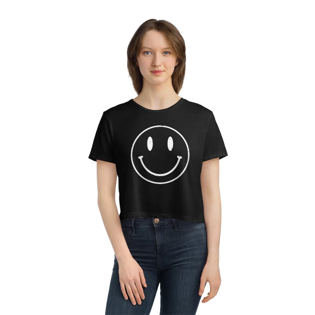 Smiley Face Cropped Tee sold by Always Stylish Mama product image thumbnail 3