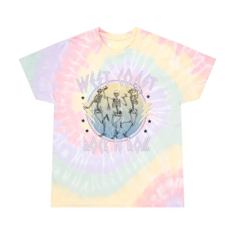 Rock N Roll Skeletons Tie-Dye Unisex Tee sold by Always Stylish Mama