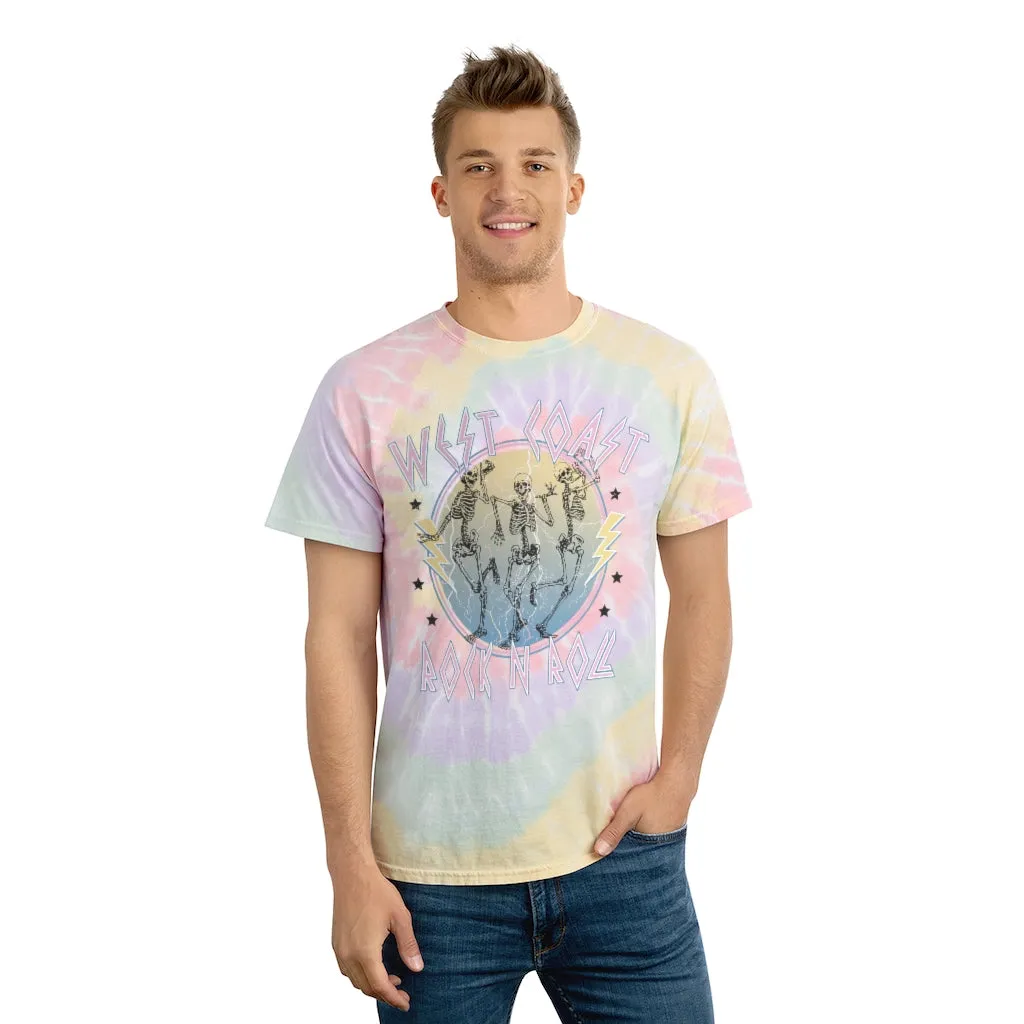 Rock N Roll Skeletons Tie-Dye Unisex Tee sold by Always Stylish Mama product image thumbnail 2