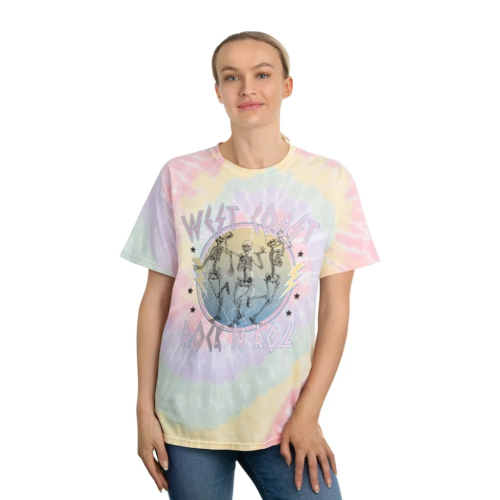 Rock N Roll Skeletons Tie-Dye Unisex Tee sold by Always Stylish Mama product image thumbnail 3