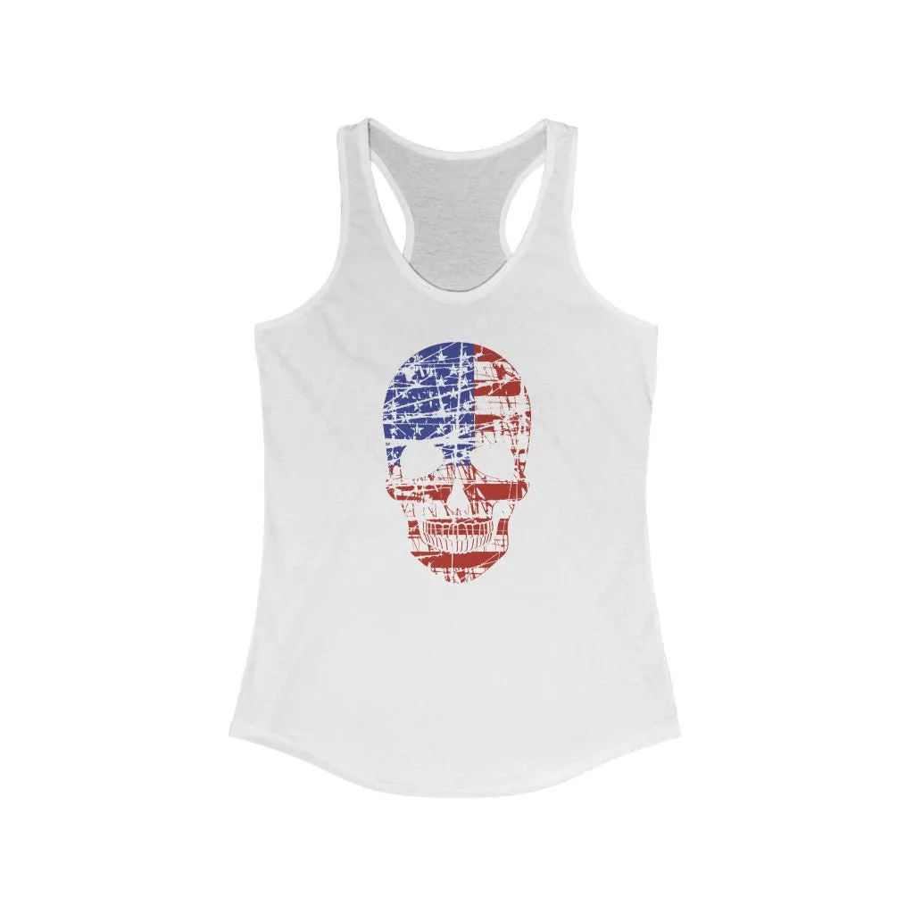 American Flag Skull Racerback Tank sold by Always Stylish Mama product image thumbnail 2