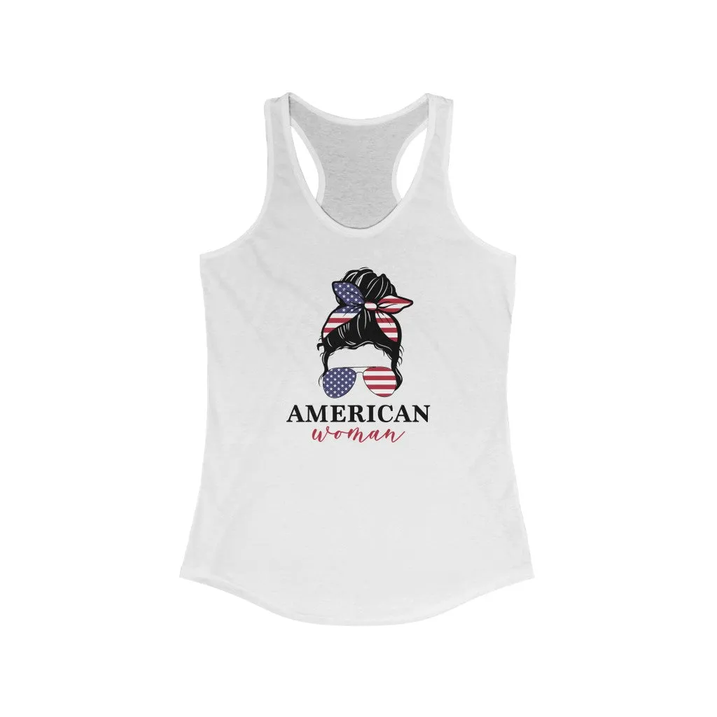 American Woman Racerback Tank sold by Always Stylish Mama