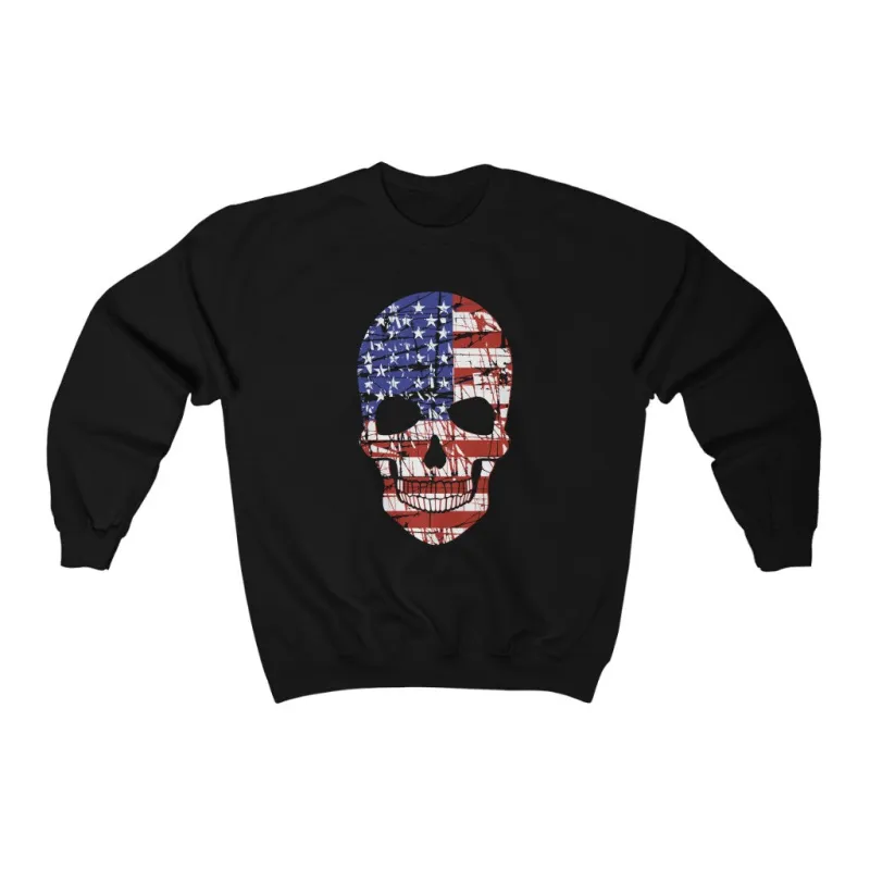 American Flag Skull Unisex Sweatshirt sold by Always Stylish Mama
