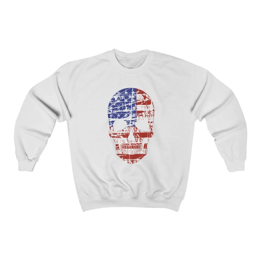 American Flag Skull Unisex Sweatshirt sold by Always Stylish Mama product image thumbnail 2