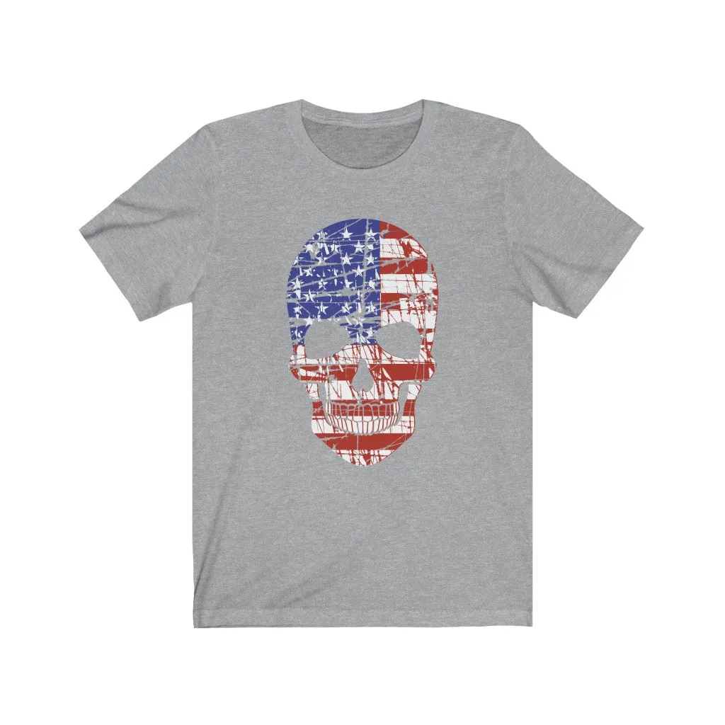 American Flag Skull Unisex Tee sold by Always Stylish Mama product image thumbnail 4