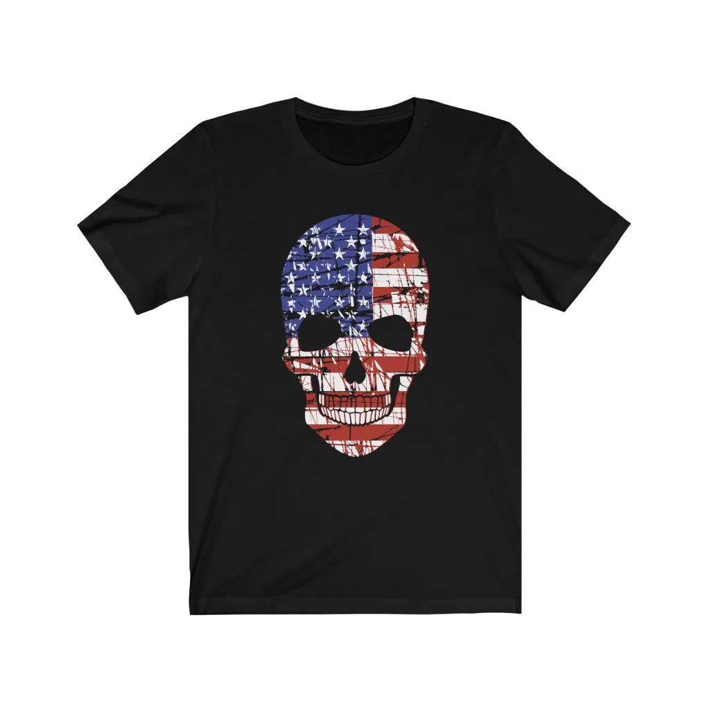 American Flag Skull Unisex Tee sold by Always Stylish Mama product image thumbnail 3