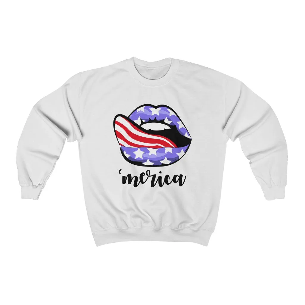 Merica Flag Stars Stripes Unisex Sweatshirt sold by Always Stylish Mama