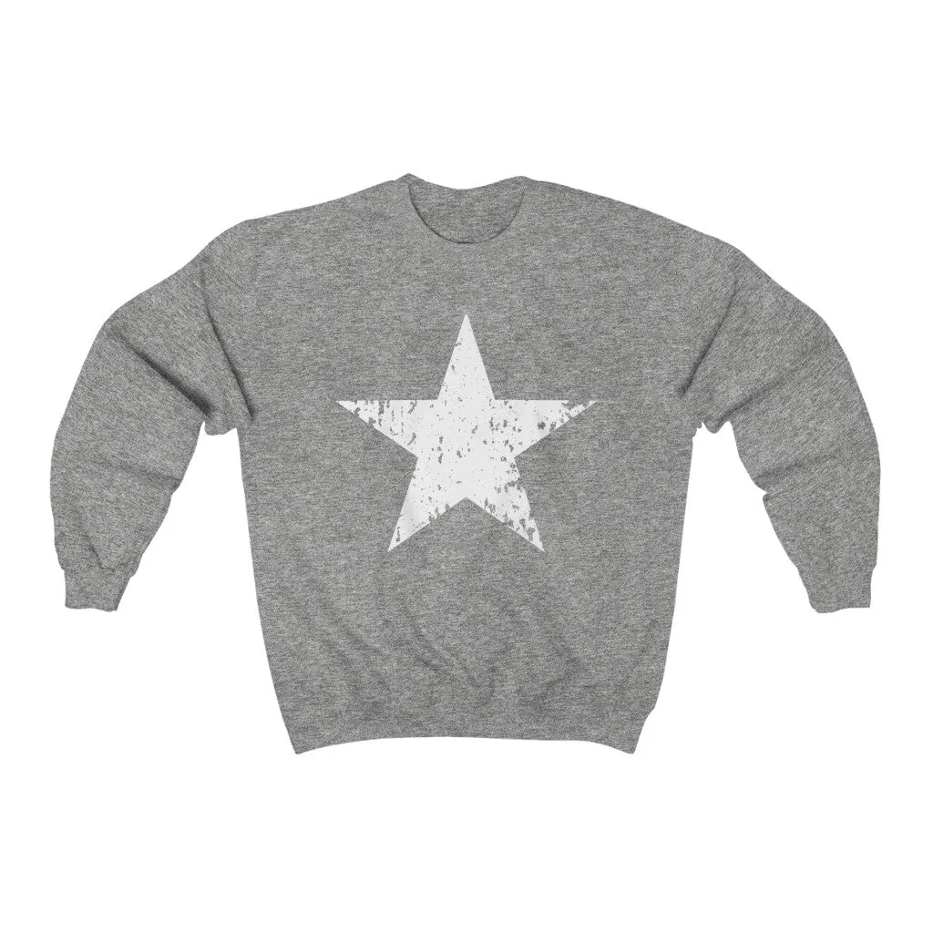 White Star Grunge Unisex Sweatshirt sold by Always Stylish Mama product image thumbnail 3