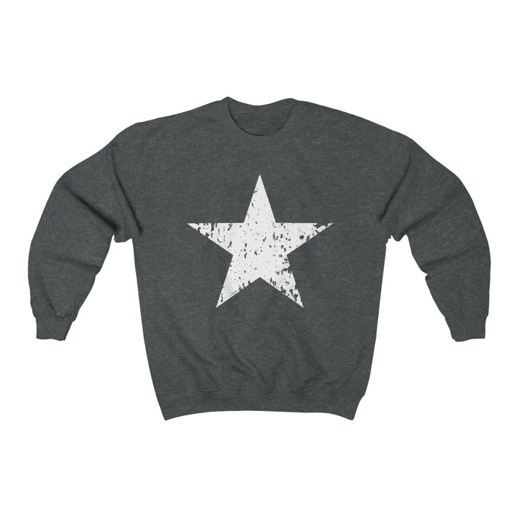White Star Grunge Unisex Sweatshirt sold by Always Stylish Mama product image thumbnail 4