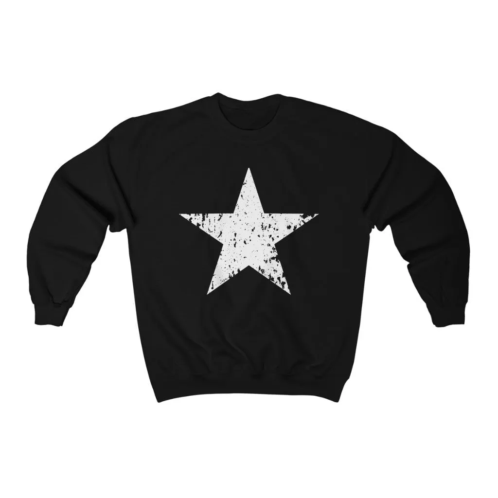 White Star Grunge Unisex Sweatshirt sold by Always Stylish Mama product image thumbnail 2