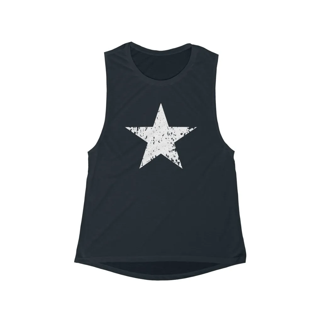 White Star Grunge Women's Flowy Scoop Muscle Tank sold by Always Stylish Mama product image thumbnail 3