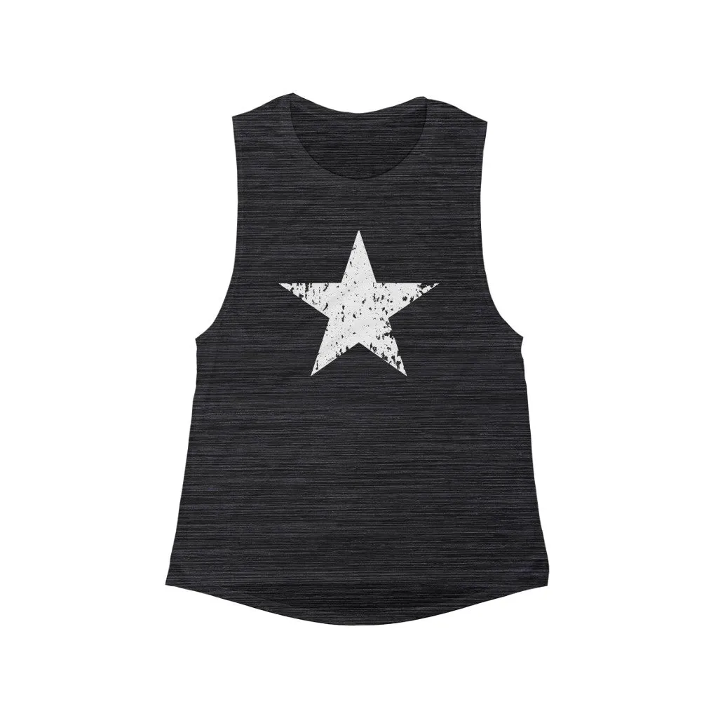 White Star Grunge Women's Flowy Scoop Muscle Tank sold by Always Stylish Mama