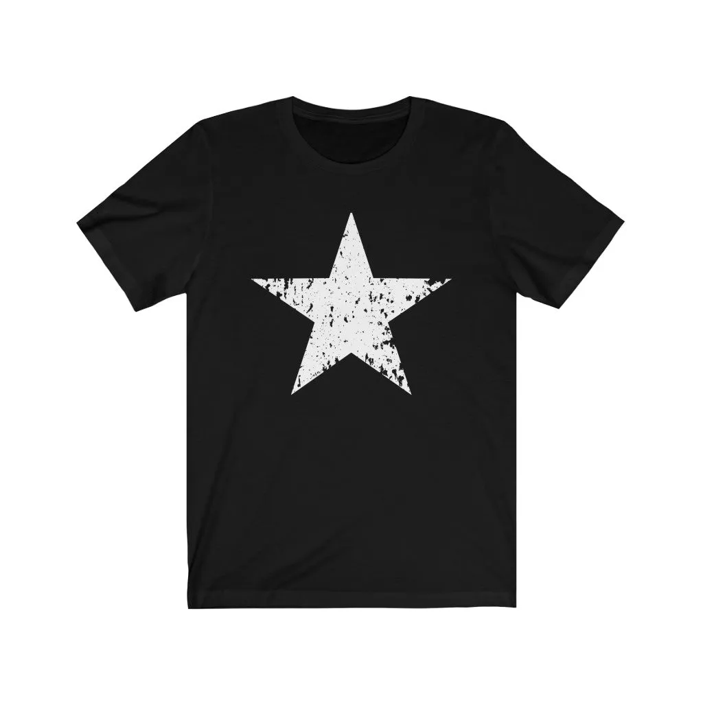 White Star Grunge Unisex Tee sold by Always Stylish Mama product image thumbnail 2