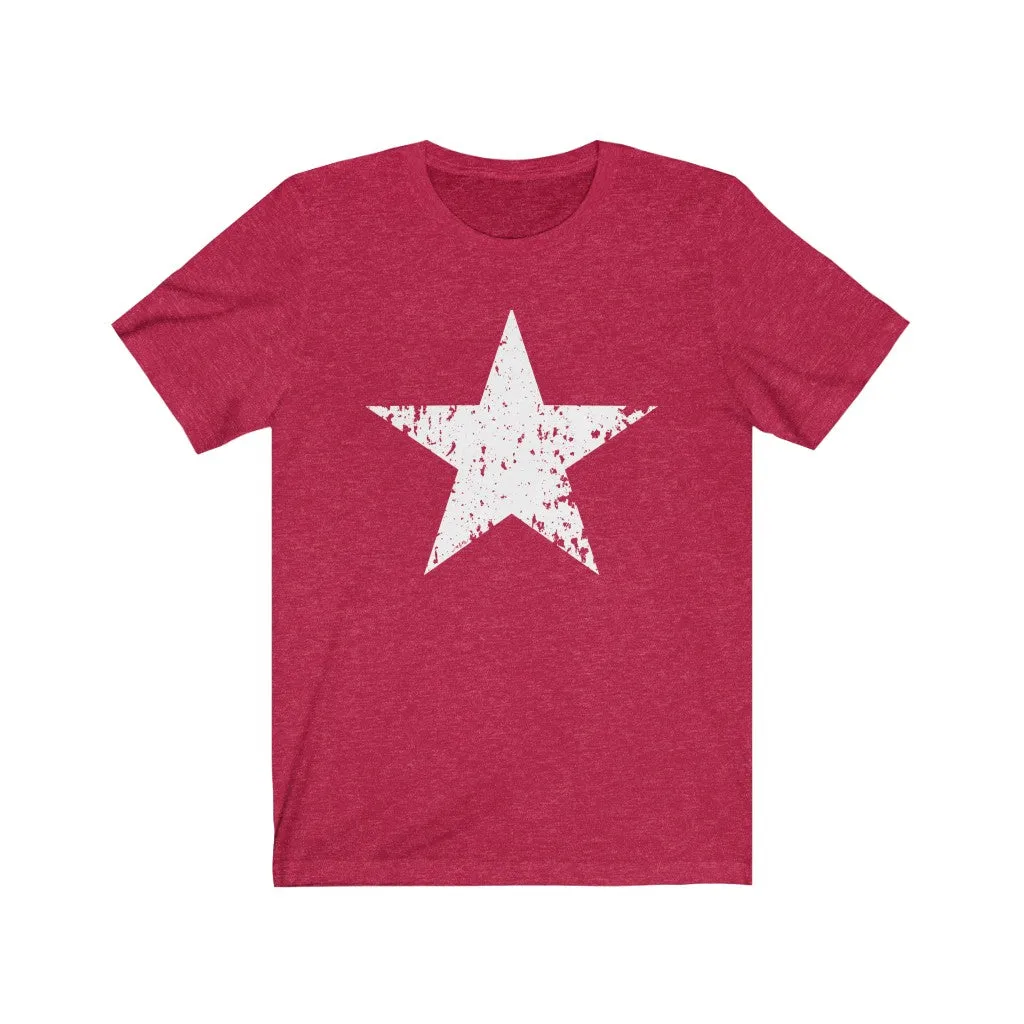 White Star Grunge Unisex Tee sold by Always Stylish Mama product image thumbnail 4