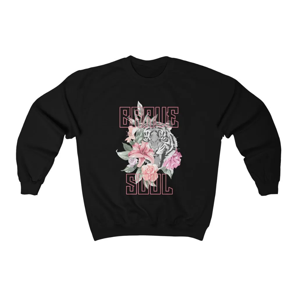 Brave Soul Tiger Floral Unisex Sweatshirt sold by Always Stylish Mama product image thumbnail 3