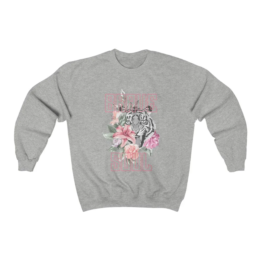 Brave Soul Tiger Floral Unisex Sweatshirt sold by Always Stylish Mama product image thumbnail 4