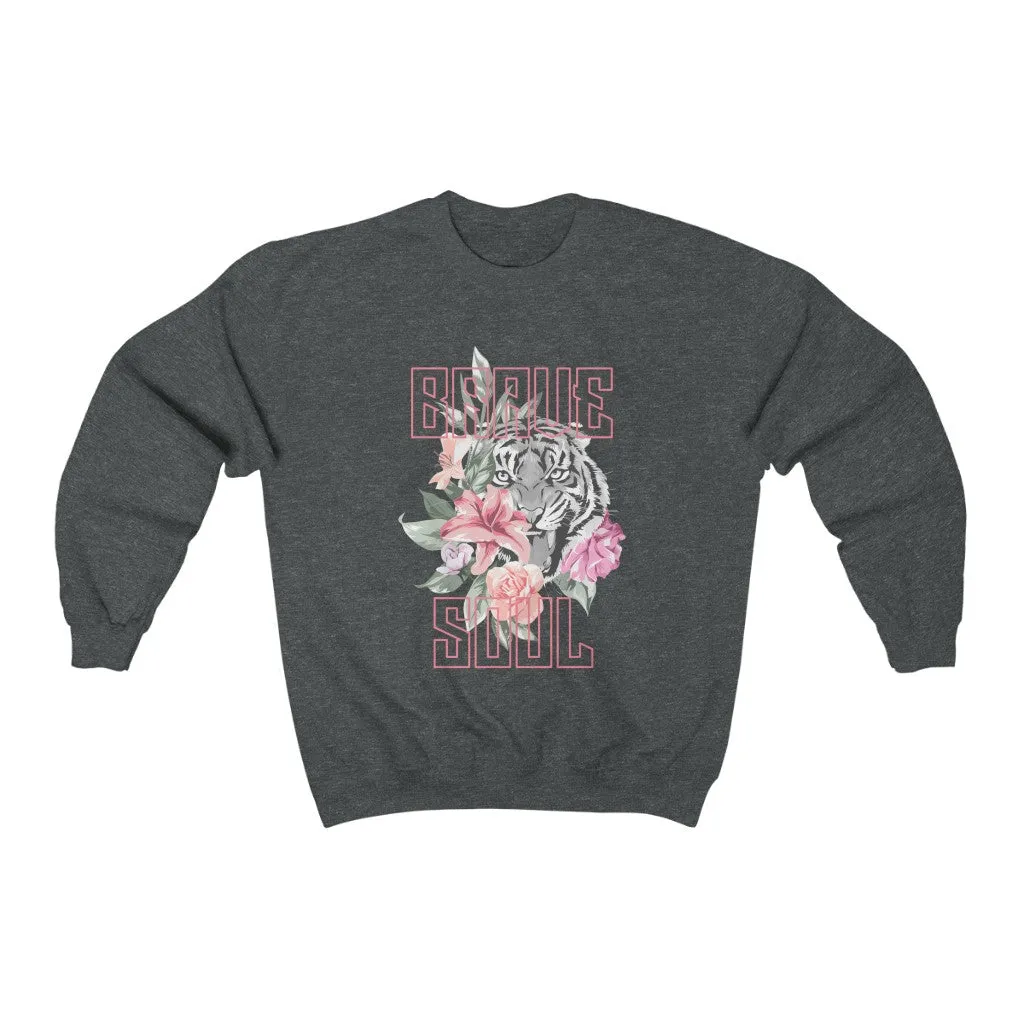 Brave Soul Tiger Floral Unisex Sweatshirt sold by Always Stylish Mama
