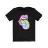 Lavender Rose Lips Tie Dye Pastel Tongue Out Unisex Tee sold by Always Stylish Mama