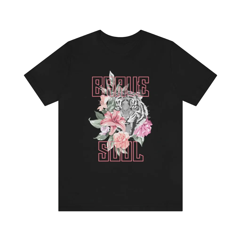 Brave Soul Tiger Floral Unisex Tee sold by Always Stylish Mama product image thumbnail 4
