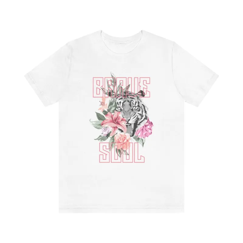 Brave Soul Tiger Floral Unisex Tee sold by Always Stylish Mama