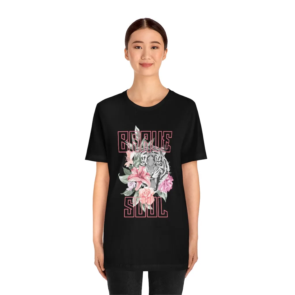 Brave Soul Tiger Floral Unisex Tee sold by Always Stylish Mama product image thumbnail 5