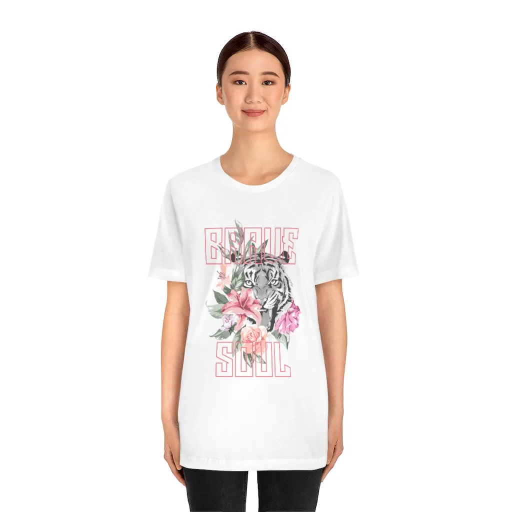 Brave Soul Tiger Floral Unisex Tee sold by Always Stylish Mama product image thumbnail 2